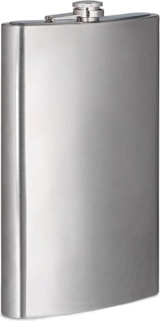 Relaxdays Flachmann aus Edelstahl in Silber mit Schraubdeckel - Bild 1