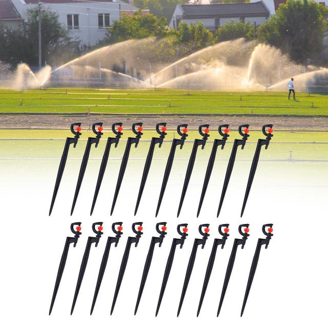 20 Stück mfySpace GType Sprinkler Bewässerung Spray Düsen mit 360 Grad Rotation in Schwarz aus Kunststoff für Garten und Rasen - Bild 1