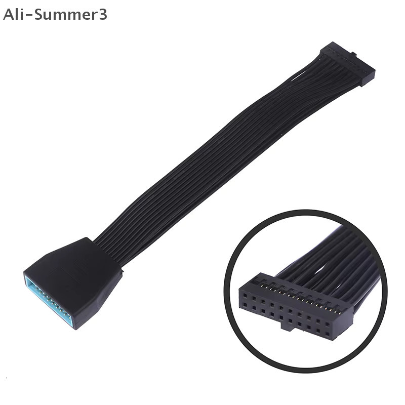 USB 3.0 Internes Verlängerungs-Header-Adapterkabel für Motherboard, 19/20-polig, Schwarz, Länge: 15 cm - Bild 2