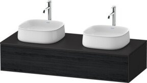 Duravit Waschtischunterschrank Zencha in Schwarz und Grau mit Einrichtungs-System, Breite: 130 cm, Tiefe: 55 cm, Höhe: 55 cm - Bild 1