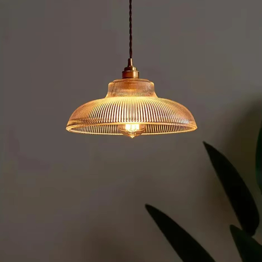 Luminaria Pendelleuchte Vintage aus Holz und Glas in Kupfer für Wohnzimmer und Schlafzimmer - Bild 1