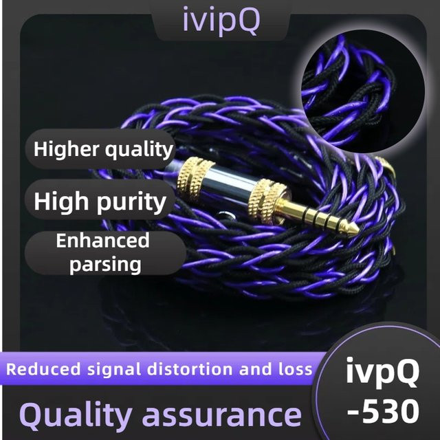 IvipQ-530 8-adriges Silber-Palladium und Flüssigstickstoff Kopfhörer-Upgrade-Kabel mit 0,78 2PIN oder MMCX für 7HZ CCA in Silber und Lila - Bild 1