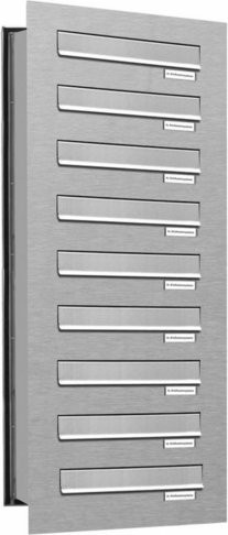 AL Briefkasten für 9 Parteien, Mauerdurchwurf, silberfarben, B/T/H: 38,5 x 48,0 x 103,5 cm - Bild 1