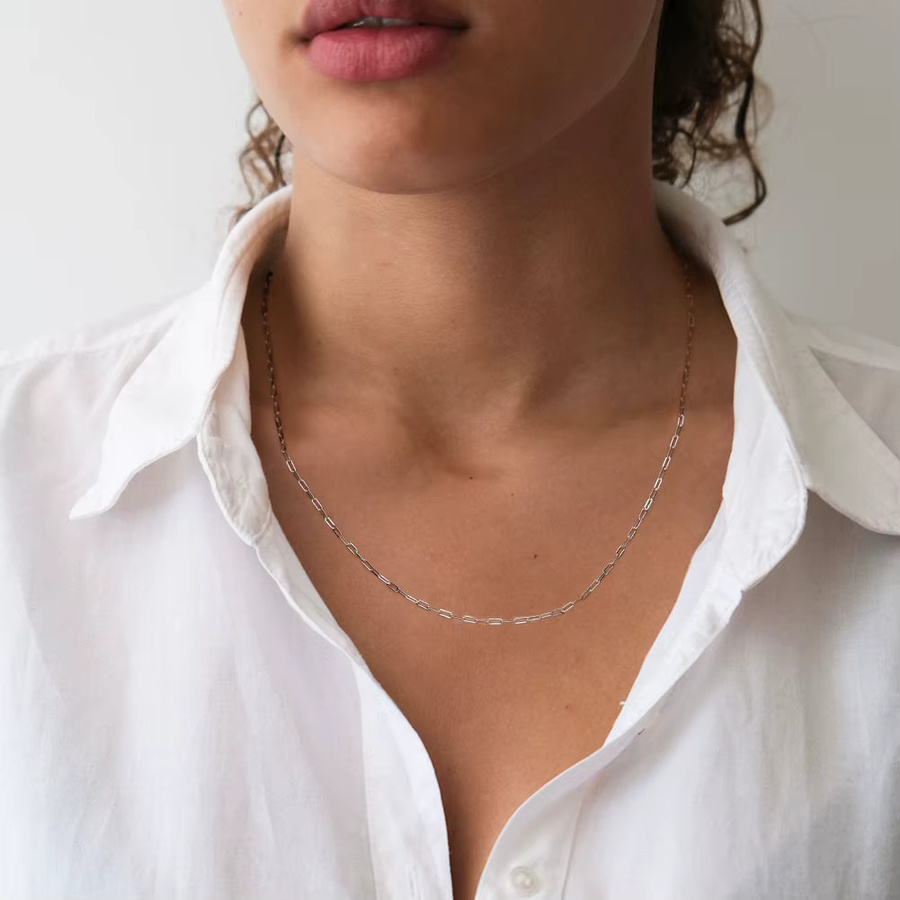 ORSA JEWELS Halskette, 925 Silber, Büroklammer-Kette, Unisex - Bild 2