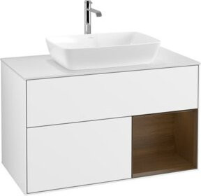 V&B Waschtischunterschrank Finion 100 Wandbeleuchtung in Weiß lackiert B/T/H: 100 x 50,1 x 50,1 cm - Bild 1