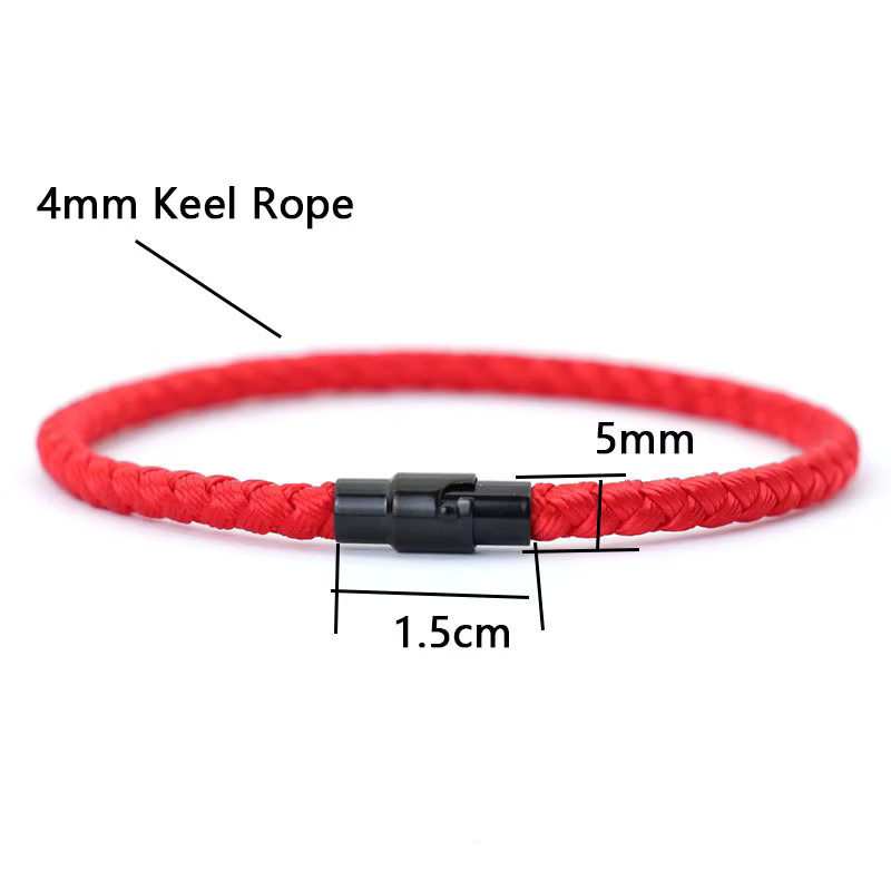 diffone Armband, rotes Kielseil, Magnetschnalle, Unisex - Bild 4
