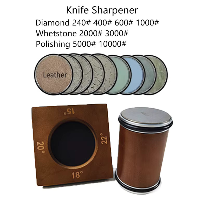 RSCHEF Rollmesser Spitzer mit Diamant-Schleifstein und magnetischer Absaugung aus Holz - Bild 3