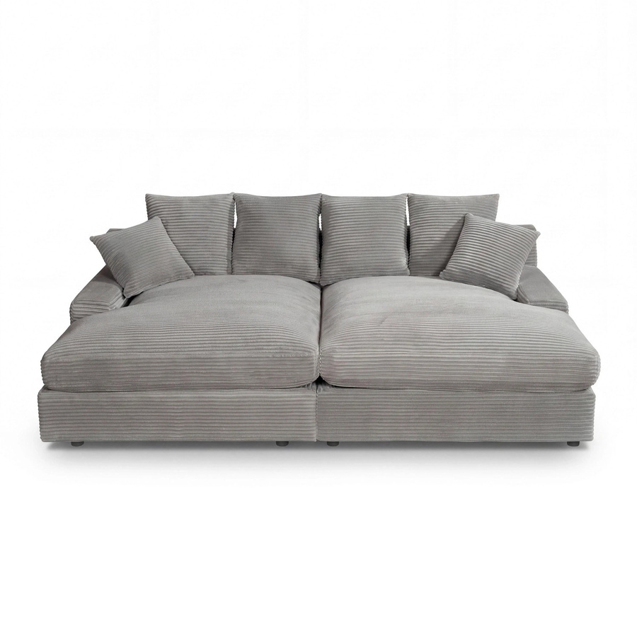 Bessagi Home Loveseat Eleonora Sofa in Hellgrau mit Cord-Bezug und Massen B: 250 cm, H: 151 cm, T: 75 cm - Bild 2