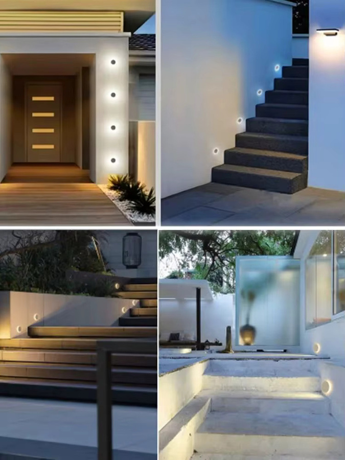 KPSUN LED Einbau Wandleuchte IP67 Wasserdicht, Runde Außenlampe für Garten und Treppen, 1W, Weiß - Bild 6