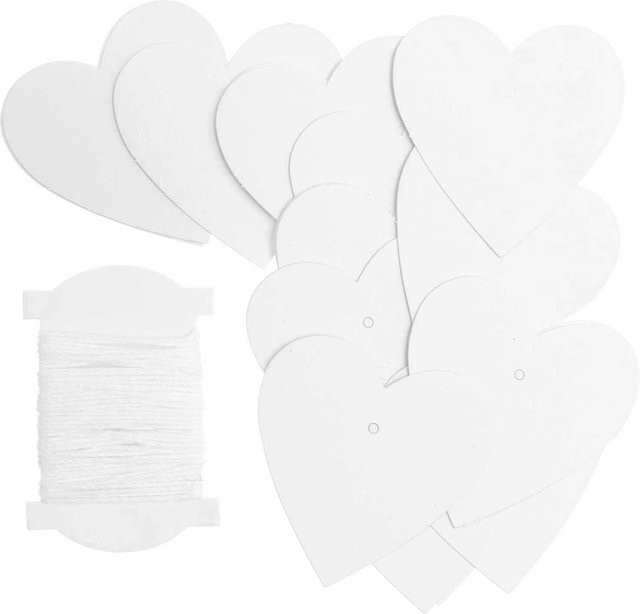 Rico Design Paper Poetry Papieranhänger Herzen in Weiß, 24 Stück - Bild 1
