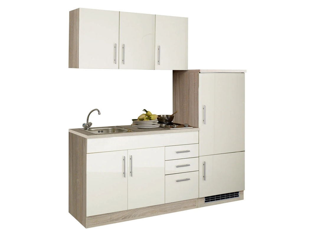 HELD Single Küche Torino in Hochglanz-Creme und Eiche-Sonoma, Breite: 180 cm - Bild 2