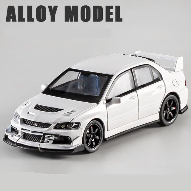 Linyi toy car Mitsubishi Lancer Evolution Sportwagen Modell, 1:32, Metall, mit Licht und Sound - Bild 1