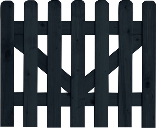 Gartentor Staketenzaun in Schwarz, Breite: 80 cm, Höhe: 100 cm