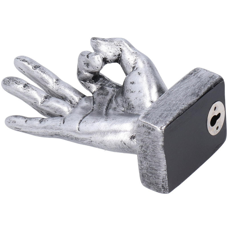 GoolRC OK Geste Skulptur aus Harz als Retro Desktop Ornament in Silber, Höhe: 16,0 cm, Breite: 7,0 cm, Tiefe: 5,5 cm - Bild 2