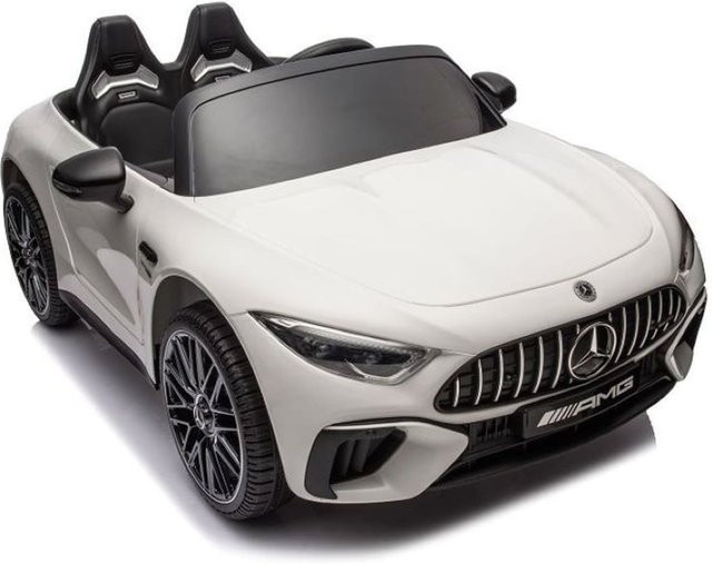 ES-Toys Mercedes SL63 AMG Elektro Kinderauto mit EVA-Reifen weiss ab 3 Jahren - Bild 1