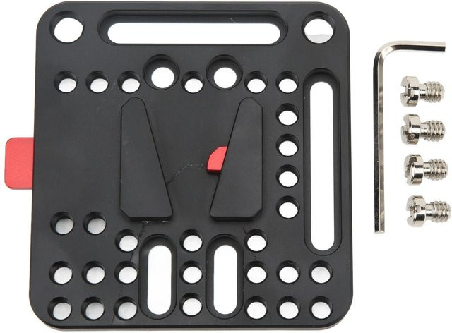Shoemst V-Mount Lock Akkuplatte aus Aluminiumlegierung für Kamera Stromversorgung, Schwarz - Bild 1