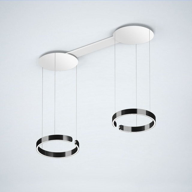 Occhio Mito sospeso due LED-Pendelleuchte in Weiß matt mit Black Phantom Ausführung und Occhio air Modul, dimmbar, max. Höhe: 350 cm - Bild 1