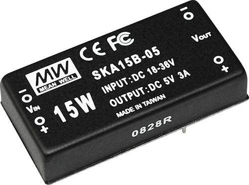Mean Well MW SKA15C-5 DC/DC-Wandler 15W Schwarz mit 1 Ausgang - Bild 1