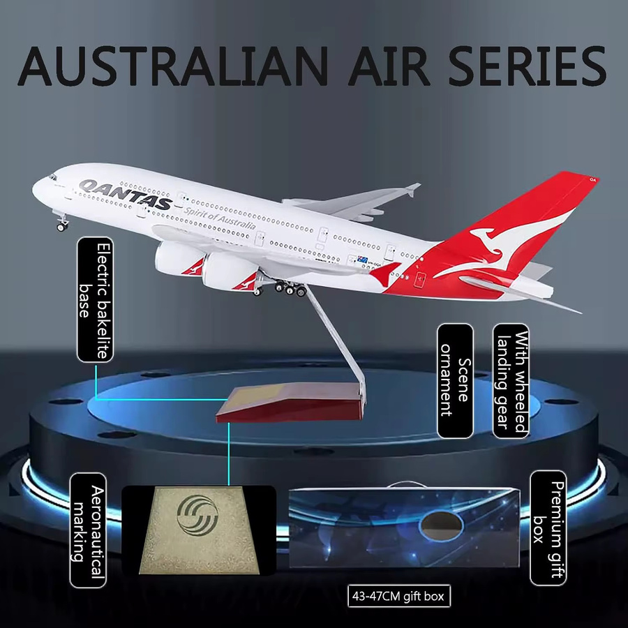 ZOCO Australian Airlines A380 Qantas Civil Aviation Flugzeugmodell, 1:160 - Bild 3