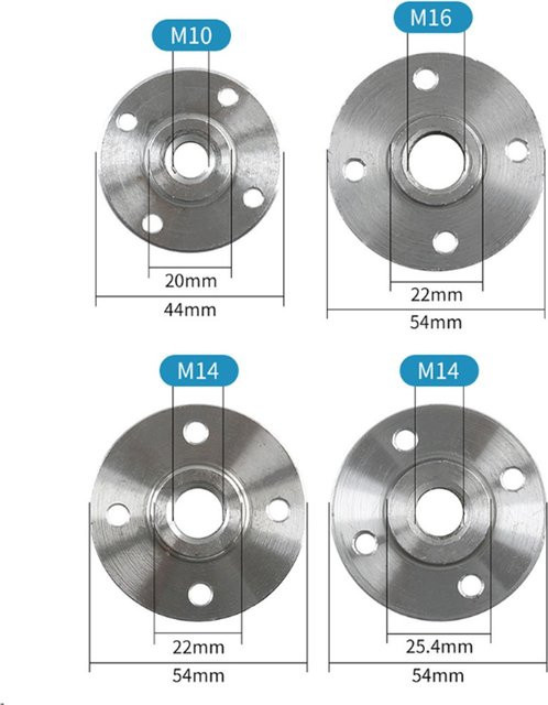 VIBRATITE Kohlenstoffstahlflansch für Winkelschleifer zur Befestigung von Sägeblatt-Trennscheiben, M10-20 mm / M14-22 mm / M14-25,4 mm - Bild 1