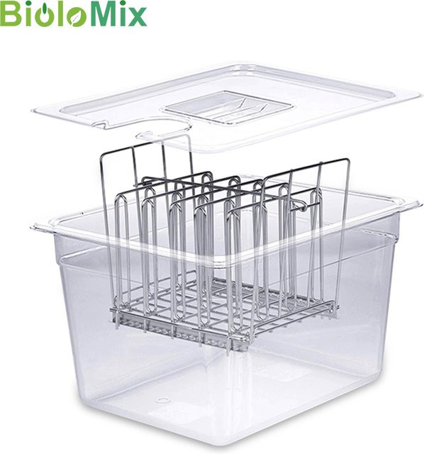 Biolomix Sous-Vide-Herdständer 11l transparent mit abnehmbaren Trennwänden - Bild 1