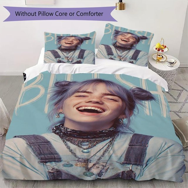 Billie Eilish Bettwäsche-Set On My Love Home in Blau mit 1 Bettbezug und 2 Kissenbezügen, B/H: 140 x 200 cm - Bild 1