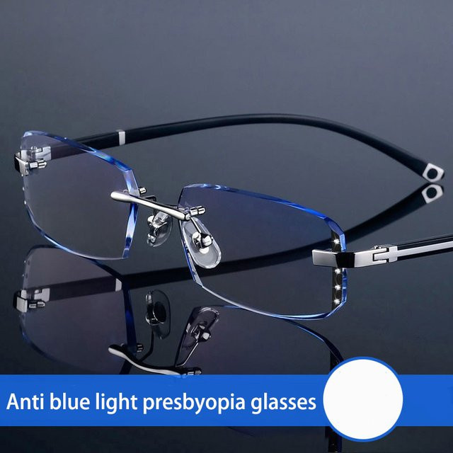 Shatar Lesebrille, randlos, rechteckig, transparent, Metall, Unisex - Bild 1