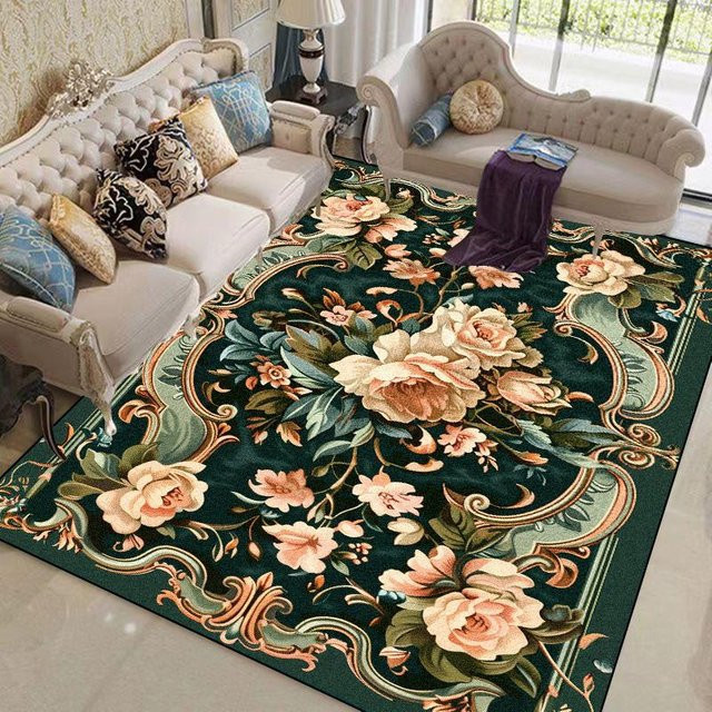 JGJG Blumenteppich mit floralem Muster, rutschfest und waschbar, Polyester, Mehrfarbig, B x T: 80 x 120 cm - Bild 1