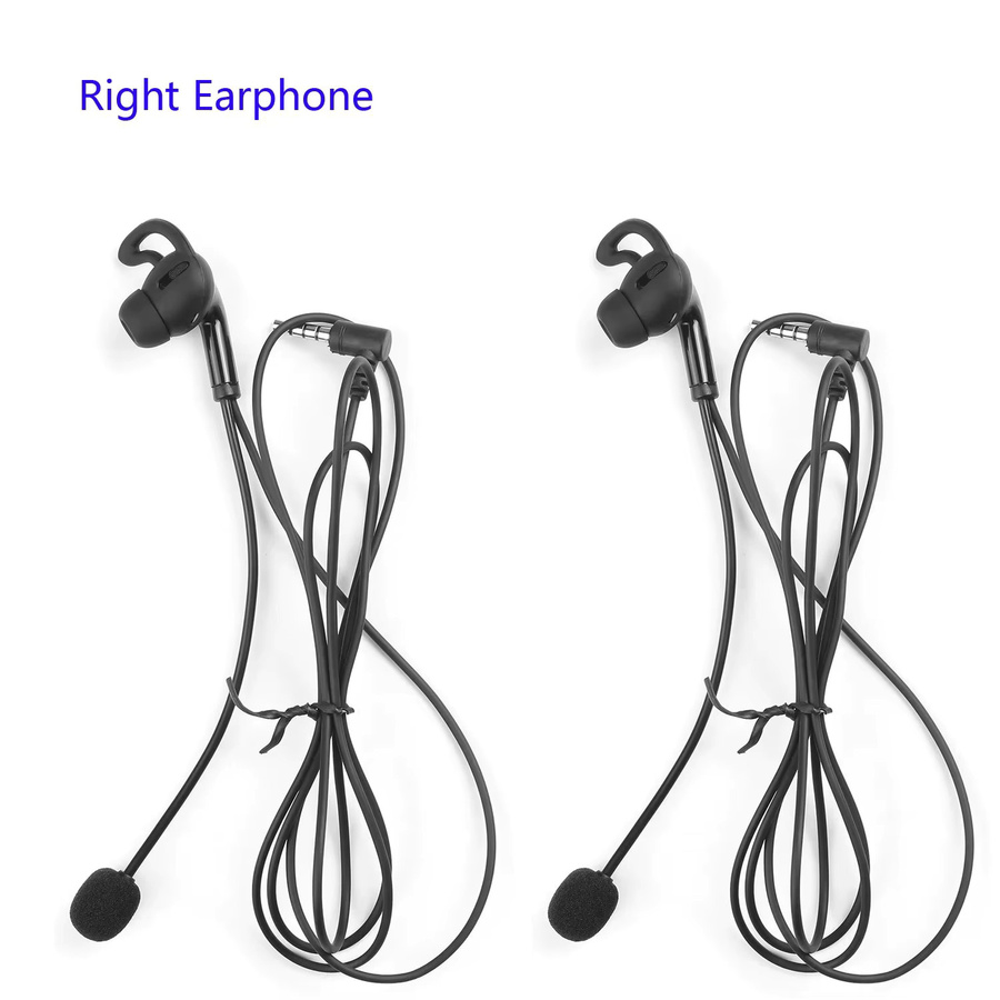 Ejeas 2er-Set Handsfree Schiedsrichter Headset In-Ear Kopfhörer mit 3,5mm Klinkenanschluss in Schwarz für V4C Plus und V6C Pro - Bild 2