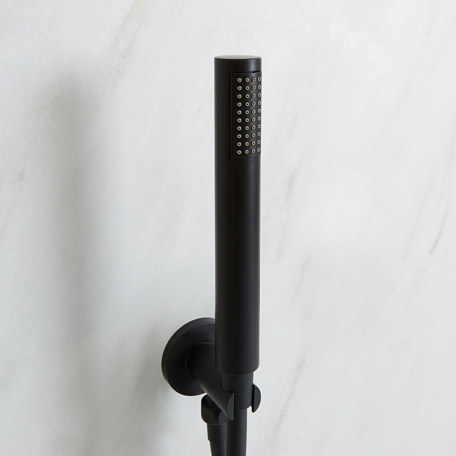 Hudson Reed Handbrause Nox in Matt Schwarz, rund aus ABS mit Anti-Kalk-Funktion - Bild 1