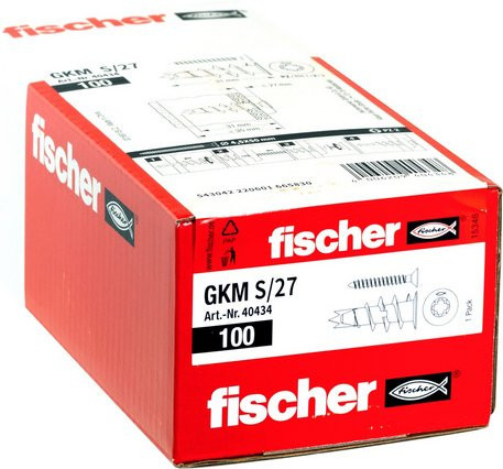 Fischer GKM 27 Gipskartondübel aus Edelstahl, Farbe: Silber, 100 Stück - Bild 1