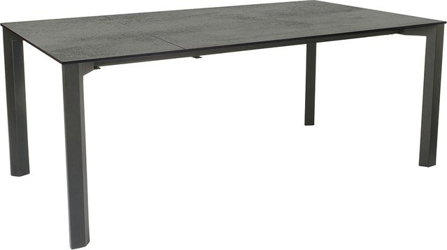 Stern Ausziehtisch Penta Aluminium in Graphit mit Silverstar Zement Tischplatte und Nivelliersystem, B/T: 160 bis 210 x 100 cm - Bild 1