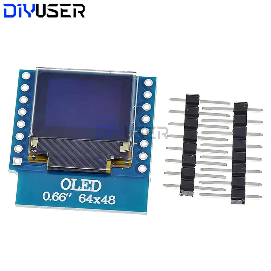 0,66 Zoll OLED-Displaymodul mit I2C-Treiber in Blau für Wemos D1 Mini ESP32 ESP8266 DIY-Projekte - Bild 2