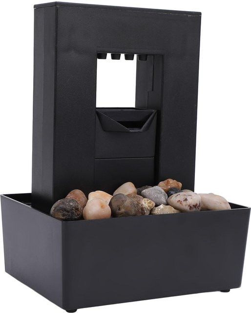 Dekorativer Zimmerbrunnen von mfySpace in Schwarz mit LED-Licht und USB-Anschluss aus Kunststoff - Bild 1