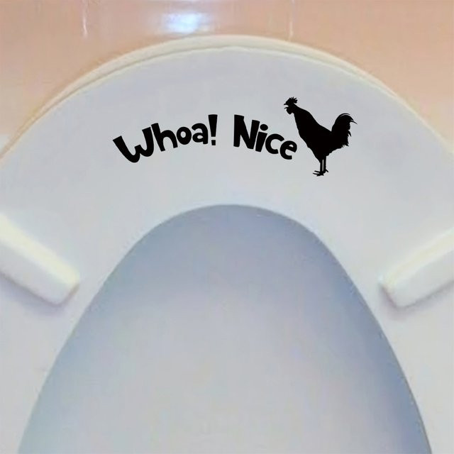5 Stück BRUP wasserdichte Vinyl-Aufkleber für den Toilettendeckel mit lustigen Zitaten in Schwarz zur Badezimmer-Dekoration - Bild 1