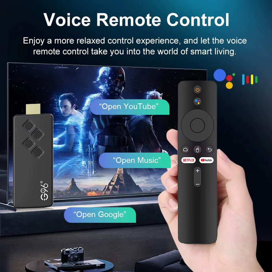 Mortal Q2 TV-Stick mit Android 14, 4K UHD, Wifi6 und Bluetooth 5.0, Schwarz - Bild 4