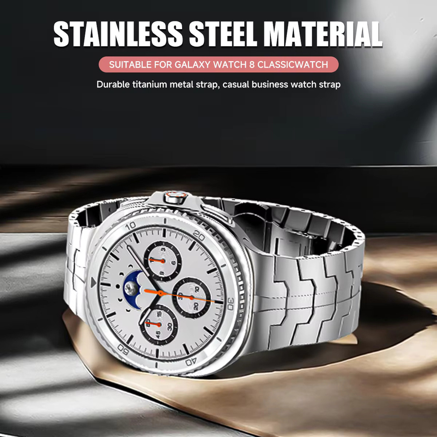 CAOWTAN Uhrenarmband Edelstahl, Silber, Samsung Galaxy Watch 8 - Bild 4