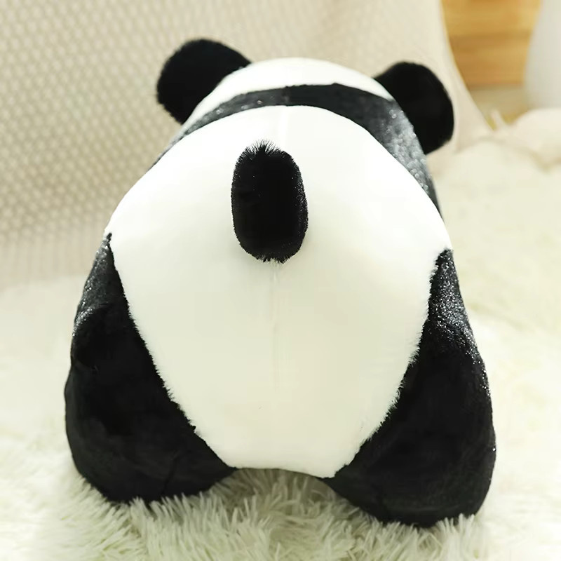 pangcangshu Panda Puppe, Plüsch Tier, Weiß, Schwarz, Bunt / Mehrfarbig - Bild 4