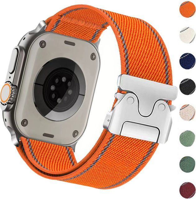 YEELUSEE Uhrenarmband Nylon, Textil/NATO, orange, Unisex - Bild 1