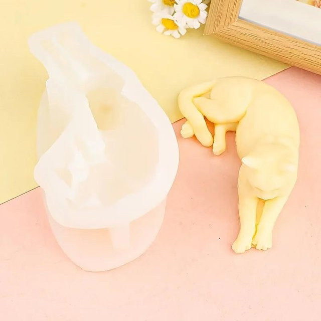 WHPHous Silikon Katzenform für DIY Kunsthandwerk, Kerzen, Schmuck und Harz-Guss - Bild 1