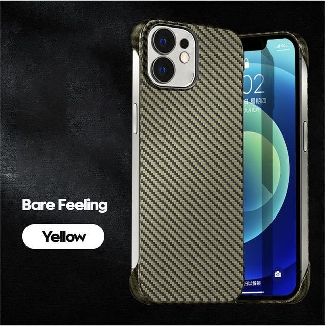 Ultradünne rahmenlose Carbonfaser-Hülle von Bai Fen Bai-Digital 3C für iPhone in den Farben Blau, Schwarz und Gelb - Bild 1