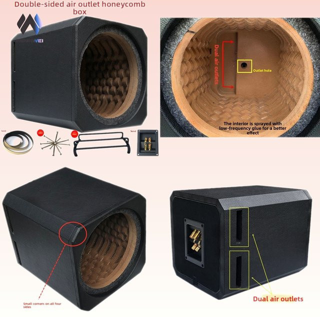 MW Audio Passiver Subwoofer mit Wabenkasten-Gehäuse in Schwarz für Auto- und Heim-Audio-Lautsprecher, 6,5 Zoll - Bild 1