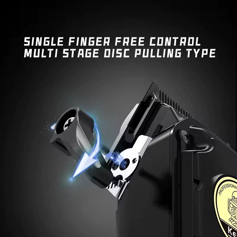 Kemei KM-2372 Kabelloser Elektrischer Herren-Trimmer in Schwarz mit Lithium-Akku und verstellbarer Schneidefunktion - Bild 3