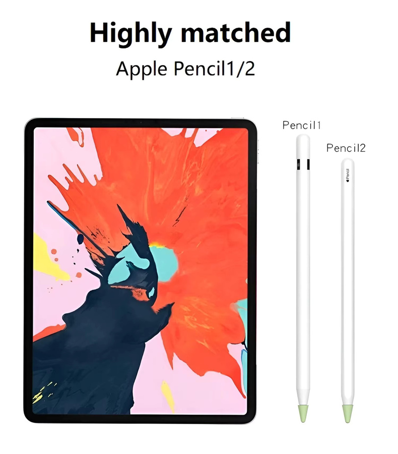 50 oder 10 Stück Silikon-Ersatzspitzen für Apple Pencil 1. und 2. Generation, weiche Stylus-Spitzenkappen zum Schutz deines Apple Pencil - Bild 2
