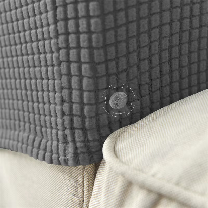 2-teiliges Set WANERQU Stretch-Armlehnenbezüge aus Polar Fleece in Grau für Sofa und Sessel - Bild 5