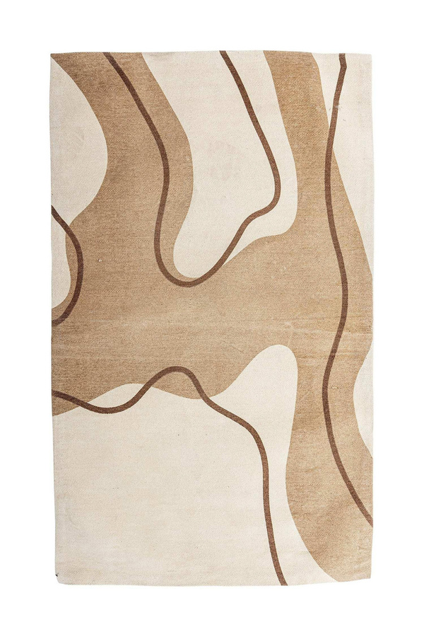 Bloomingville Teppich Volano aus Baumwolle in Beige und Braun mit abstraktem Muster, B/T: 90 x 150 cm - Bild 1