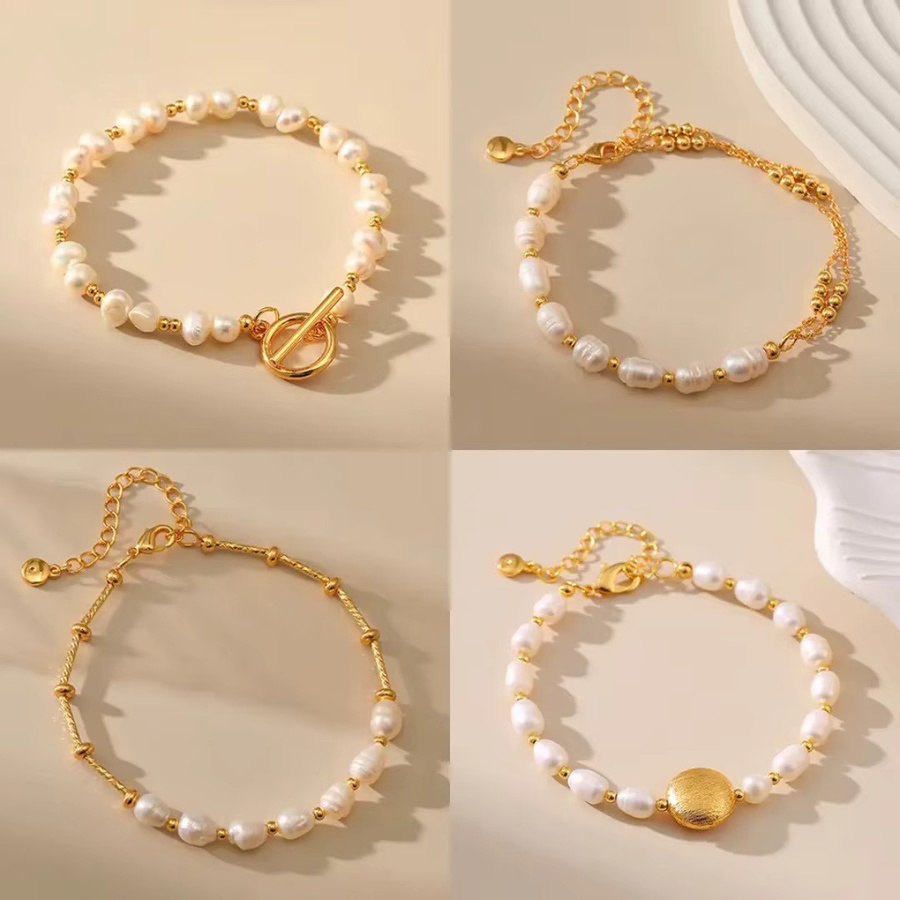 Erpels Armband Edelstahl, Süßwasserperlen, Damen - Bild 1