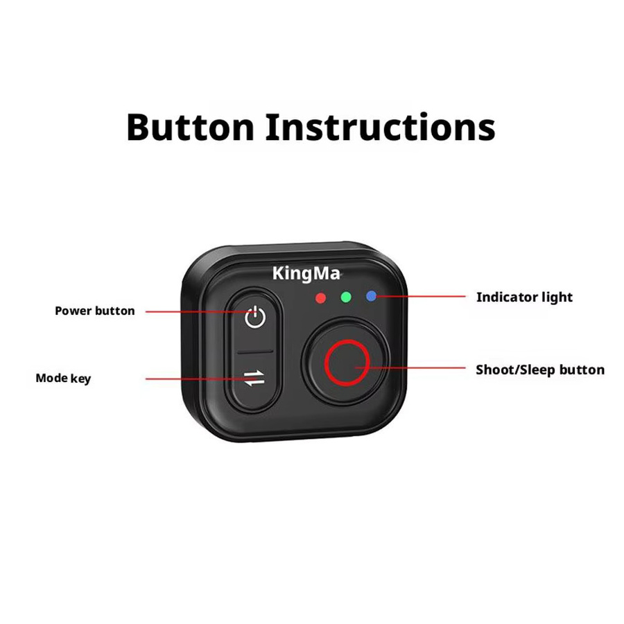 XB Wireless Bluetooth-Fernbedienung für DJI Action Kameras in Schwarz - Bild 5