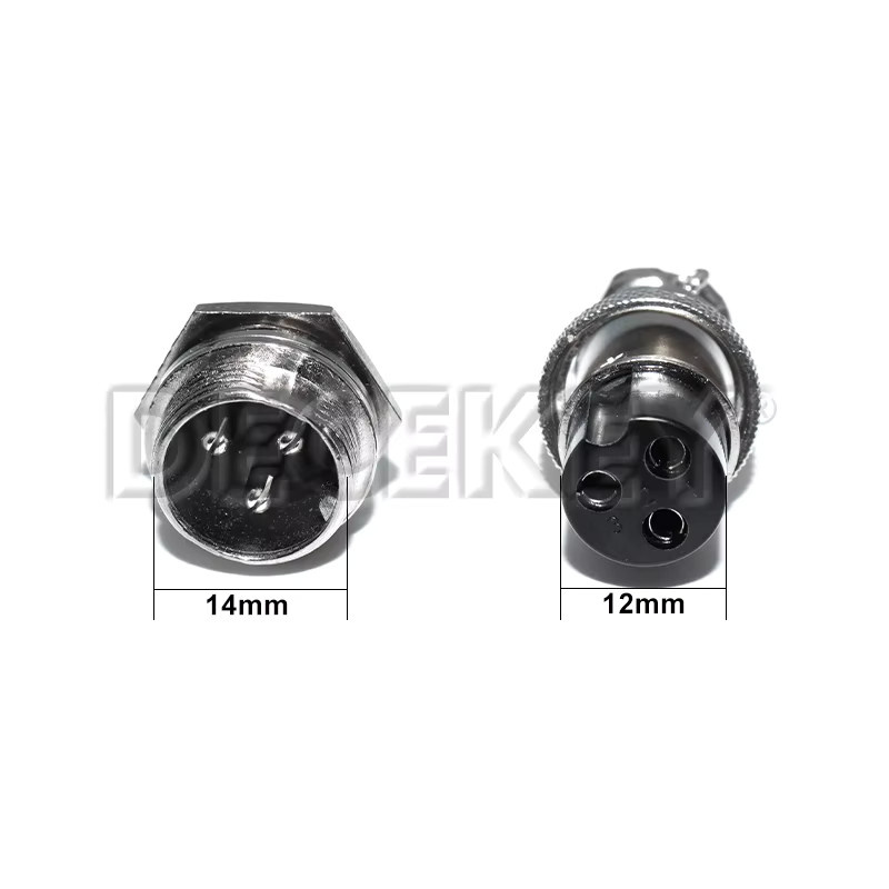 DECEKEY GX16 Metall-Rundsteckverbinder Set in Silber mit Buchse und Stecker für 2 bis 9 Pin Auswahl - Bild 1