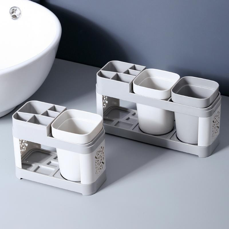 Kreatives Zahnbürstenhalter Set mit zwei Mundwasserbechern für Familie und Paare für dein Badezimmer - Bild 3